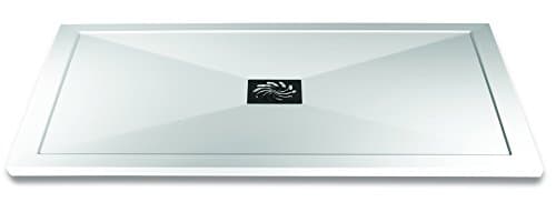 Aqua25 Rectangular Stone Resin Shower Tray in White 1200 x 900mm With Waste Kit