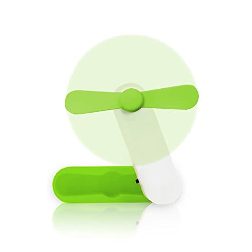 KNONEW Mini Folding Fan with Led Flashlight Portable Small 360 Degree Rotating Rechargeable Hand Fans Electric Handle Desktop for Home Office and Outdoor Travel - Green