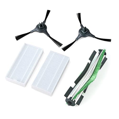EC Technology Part Accessories Including 2pcs HEPA Fliters,1pcs Left Side Brush,1pcs Right Side Brush, 1pcs Roller Brush Replenishment Kit for EC Technology Robotic Vacuum Cleaner