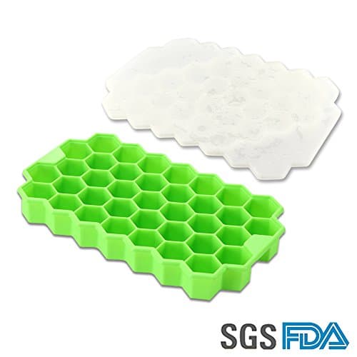 Ice Cube Trays Hamsung Ice Cube Tray 37 Per Ice Cubes Tray with Lid (Green)