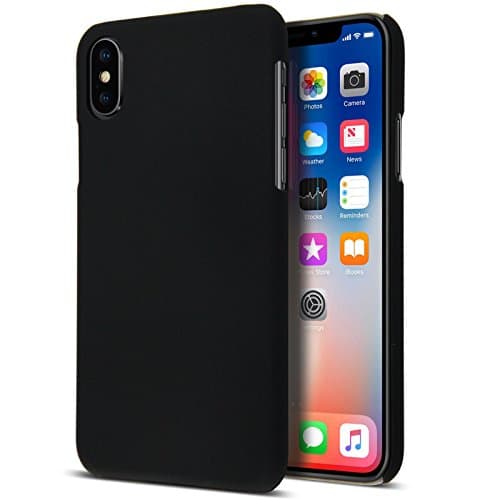 iPhone X Case, Matte Black Case Thin Hybrid Hard Case and Screen Protector for iPhone X Cover [5.8"][Black], CaseTek TM