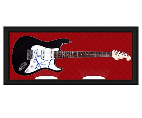 Bright Black Autographed Signed Guitar & Custom Display Case UACC RD AFTAL