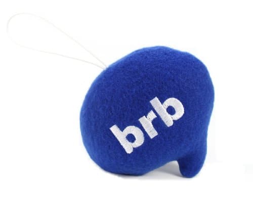 Throwboy Throwbabies "BRB" Chat Mini 3.5" Throw Pillow, Blue