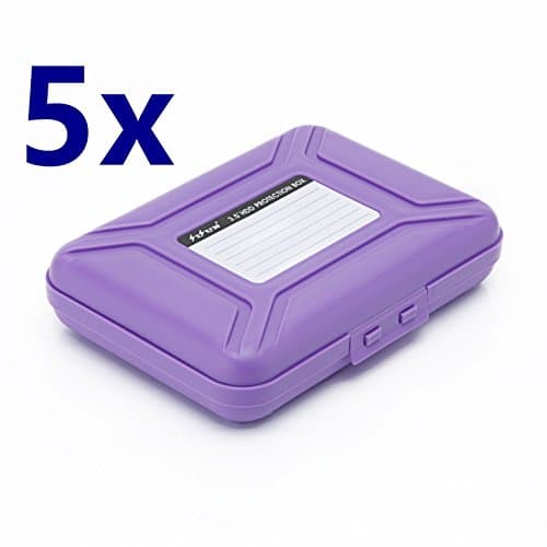 [5-Pack] SISUN 3.5 inch Anti-Static HDD Protector Case , 3.5 " Hard Drive protection Case - HDD Storage Box (5xPurple)