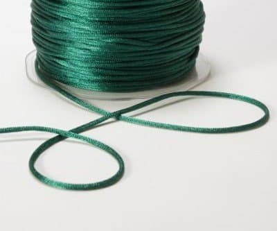 Dark Green 3mm Satin Rats Tail String by May Arts on a 3m Roll (N.B. this is a cut from a roll)