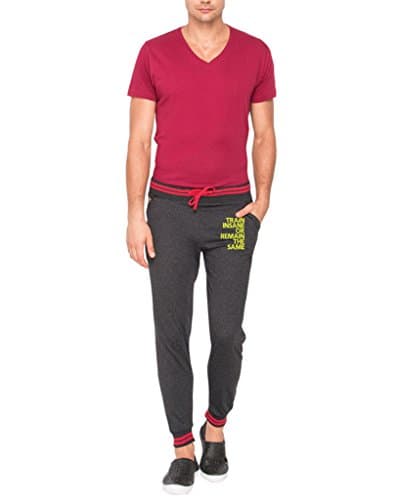 Campus Sutra Men Printed Track Pant Gray