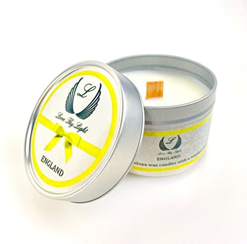Handmade Thai lime &amp; Mango Small scented Soy Tin Candle with a wooden wick - 100g