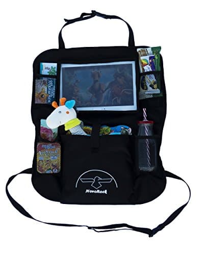 Children – Back Back Seat Organiser Double Sides Sorting Storage Bag Back Seat Protector/Car Seat Bag with Thick Quality for Ipad Tablet Stand, Kick Mats + Calendar Free