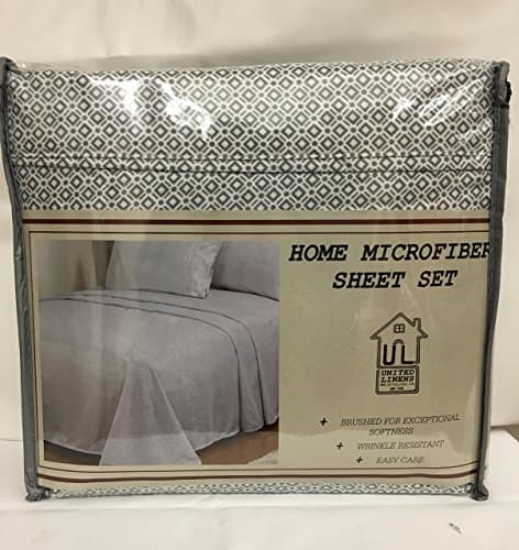 United Linens printed diamond 4 piece sheet sets Brushed Microfiber 1800 Bedding - Wrinkle, Fade, Stain Resistant - Hypoallergenic - 4 Piece (king, brown)