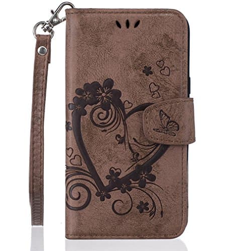 Samsung Galaxy J5 2015 Case, LTWS Premium PU Leather Case Magnetic Closure Folio Flip Wallet Backcover Bookstyle Kickstand Phone Protecter with Credit ID Card Slots Hand Strap Protective Purse Case for Samsung Galaxy J5 2015, Brown Color