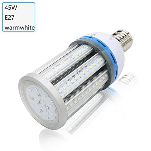 XJLED 5th Generation E27 45W led Corn Light Warmwhite AC85-265V,SMD5730 Chips,High Brightness Equivalent to 350W Conventional CFL Bulb,360 Degree Led Bulbs Corn Lamp for Living Room and Pathway Light(45W,Warmwhite,E27 Based)