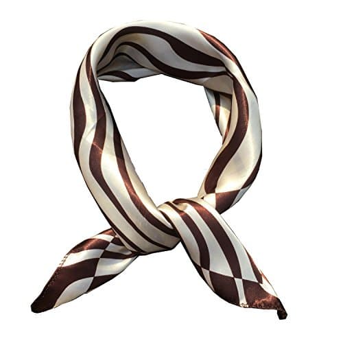 Elegant Stripe Pattern Satin Small Square Neck Scarf 50*50cm Hairband Handbag Handle Wrap Bandana