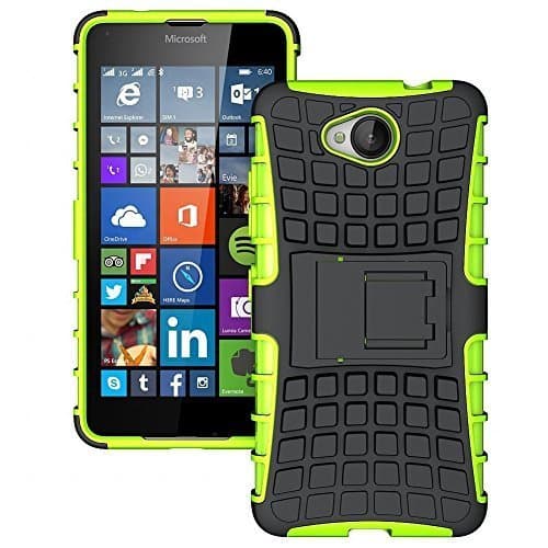 Microsoft Lumia 650 - Premium Quality Shockproof Defender Plastic Hard Back Case Cover + Free Clear Screen Protector + Polishing Cloth