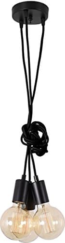 Filament Style Spider Lamp Ceiling Light for 3 Globes, Metal, E27, Black