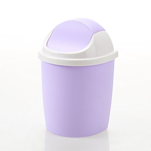 1PC 4 Colors Plastic desktop garbage cleaning barrel creative fresh candy color small trash (Purple)