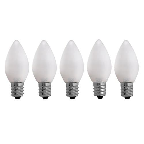 C7 Warm white Opaque LED Bulbs - 5 pack Smooth Lens Warm white Opaque C7 Replacement Bulbs