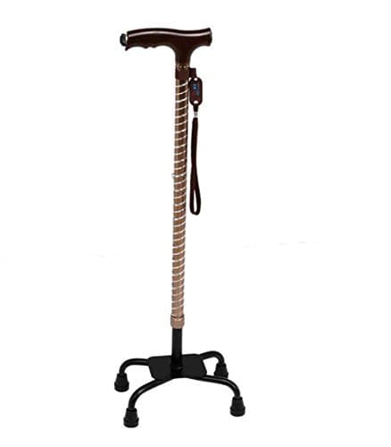 Canes Height Adjustable Walking Stick with Wide Base Tetrapod Walking Stick Built-in LED Lights , B