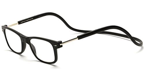 Adjustable Front Connect Reader Magnetic Reading Glasses for Women and Men Black 250