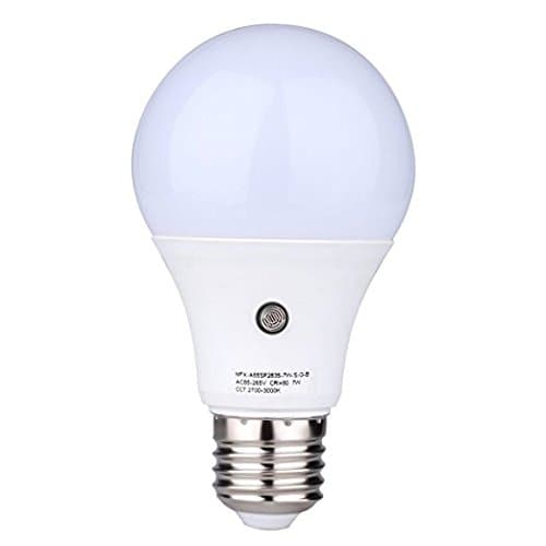 LED Sensor Light Bulbs,Jian Ya Na E27 7W 4000K 630LM Dusk to Dawn Energy Saving Ball Lamps Indoor Outdoor Lighting for Garden,Yard, Pool,Balcony,Corridor (1-Pack Natural white)