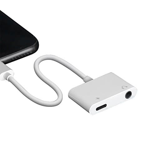 SUMDY Iphone 7 Adapter,Lightning to 3.5mm Headphone Jack Adapter,iPhone 7 Plus Earphone Adapter,for iPhone 7/7 Plus Charging and Listening Music,for IOS 11