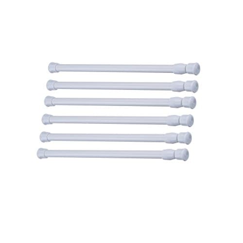 6 Pack Cupboard Tensions Rod Spring Curtain Rod , Extendable Width, 11-3/4 to 20 Inches (White) by Farmunion
