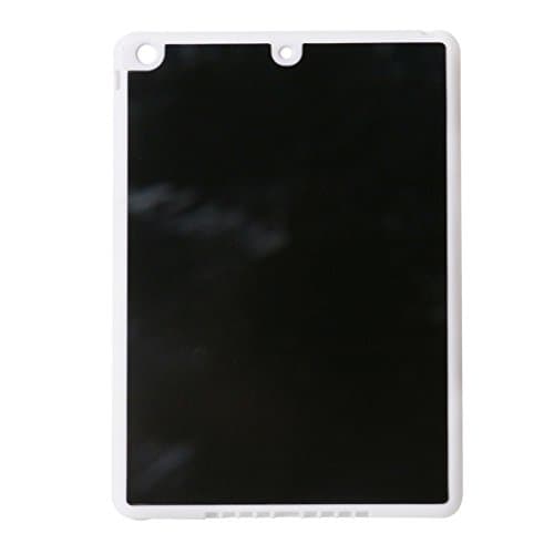 Accessory Crunch Anti-Gravity Selfie Case for iPad Air, Hands Free Nano Suction Stick to Glass, Tile, Car GPS, Most Smooth Surface - Black on White