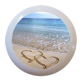 Ocean Heart Love Ceramic Knobs Pulls Kitchen Drawer Cabinet Vanity Closet 200