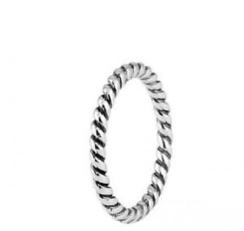 Solid 925 Sterling Silver 2mm Stacking Twisted Rope ring in sizes G-Z