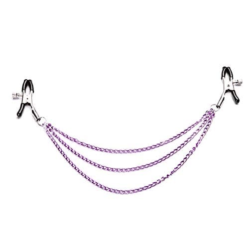 WWonwe Two Adjustable Clips Clamps with One/Three Chains,Free Bag(Three Purple Chains)