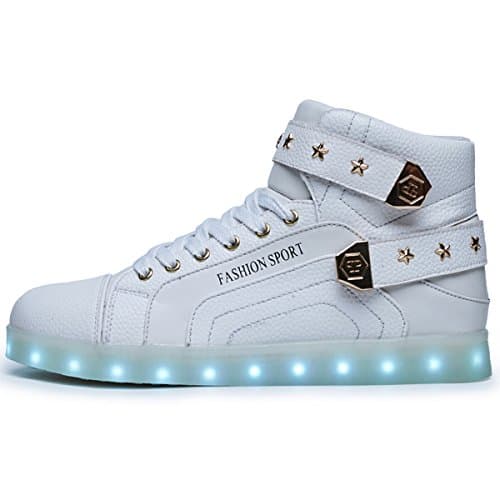 xi wei hu USB Chargeable High-Tops Light up LED Shoes Glowing Sneakers