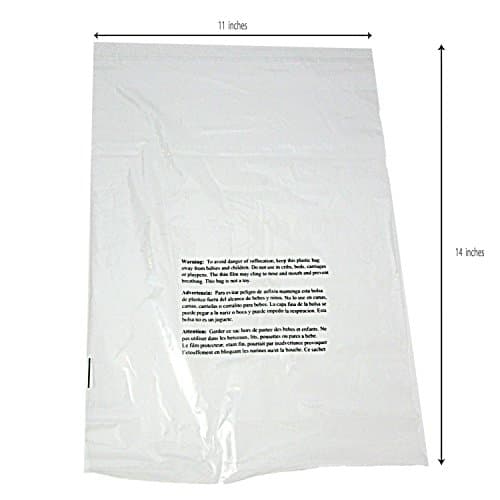 11 x 14 Self Sealing Clear Poly Bags Suffocation Warning Bags 1.5mil - 100, 500, or 1000 Bags (500 Bags)