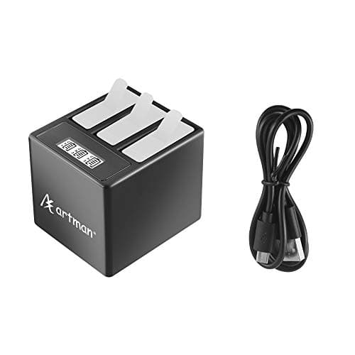 Homesuit 3-Channel Box LCD USB Charger with Type-C Port (Without Battery) Compatible with Hero 7/6/5 Black, AHDBT-501, AHBBP-501
