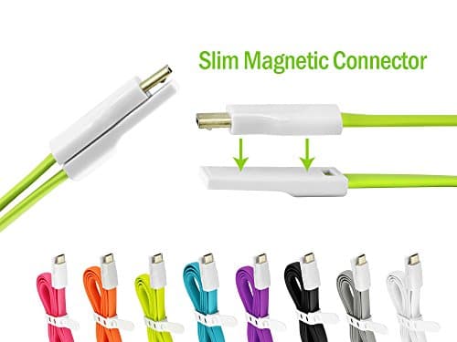 Tangle-Free Magnetic Nvidia X Ultra Portable Flat Charging and Data MicroUSB Cable. (3ft / Case Compatible)