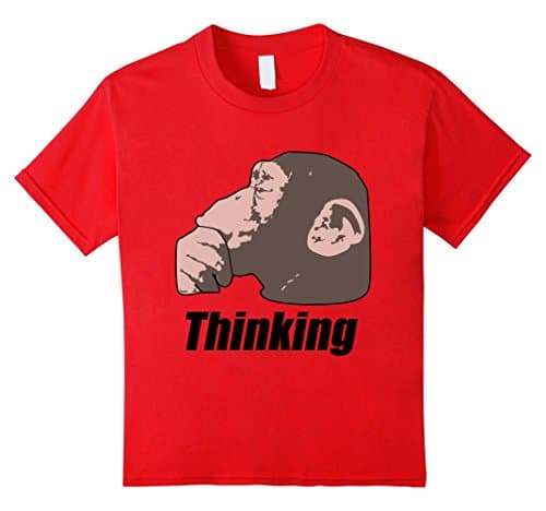 Kids Rough Mango: Monkey Thinking Shirt Monkey Business 12 Red