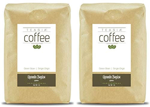 Teasia Coffee, Uganda Bugisu, 2-Pack, Single Origin, Green Unroasted Whole Coffee Beans, 5-Pound Bag