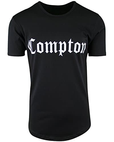 Black Compton Elong Round Hemline Crew Neck Drop Tail Shirt 3XL
