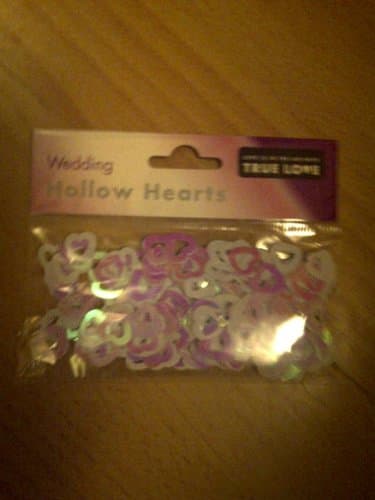 Wedding Confetti Pearlescent Hollow Hearts