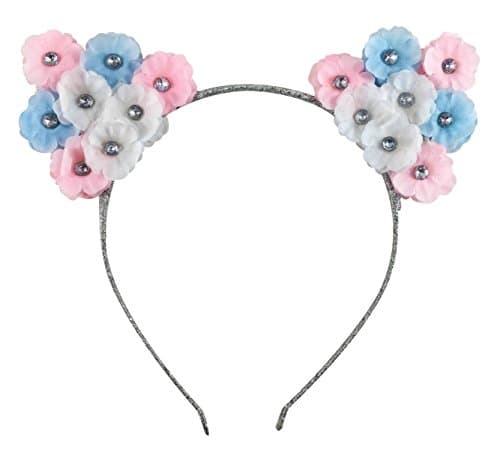 LED Cat Ears Glittery Flower Headband
