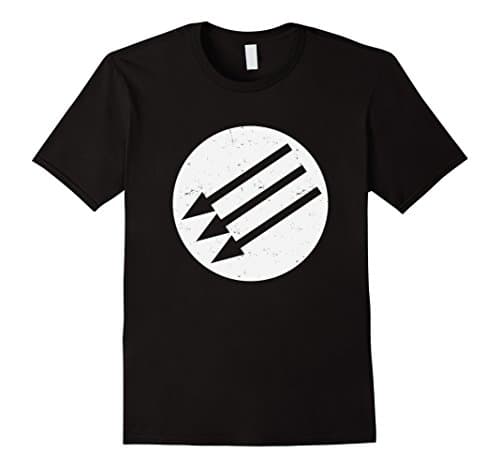 Men's Distressed Anti-fascist Circle Large Black