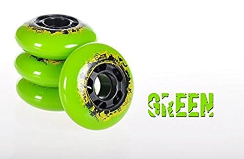 8-pack, Inline Skate/Rollerblade Wheels (Harlequin Green, 72mm)
