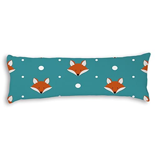 Veronicaca Fox Head Pattern Custom Cotton Body Pillow Covers Pillow Cases 20"x54"