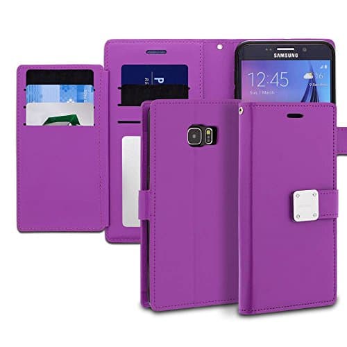 Galaxy S6 Edge Plus Case, ModeBlu [Mode Diary Series] [Purple] Wallet Case ID Credit Card Cash Slots Premium Synthetic Leather [Stand View] for Samsung Galaxy S6 Edge Plus