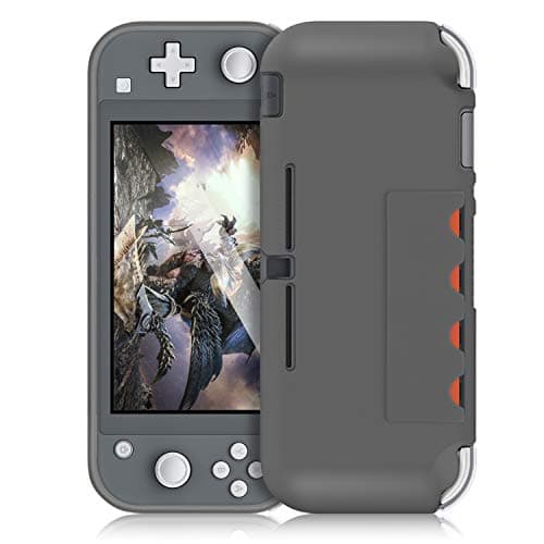 Protective Case for Nintendo Switch Lite, Ultra Slim Shock-Absorption and Anti-Scratch TPU Cover with 4 Game Card Slots for Nintendo Switch Lite 2019 (Gray)