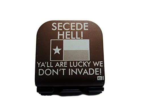 Thunderbolt Gunworks Secede Hell Texas Flag Laser Etched Hat Clip Brown
