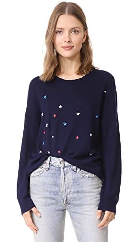 SUNDRY Women's Scattered Star Pullover, Navy, 1