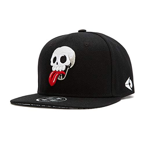 TKMY Skull Skeleton Baseball Cap，3D Embroidery Skull Adjustable Snapback Hats Unisex Black