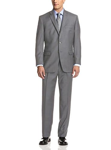 Fuomo Men's Two Button Classic Fit Suit GREY (40 Regular US / 50R EU / Waist 34)