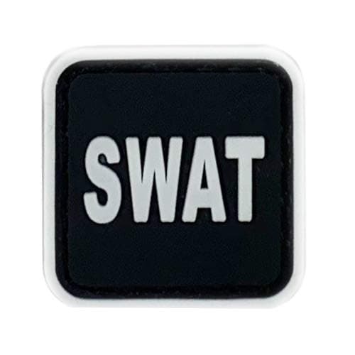MORTHOME 1" inch PVC Hook and Loop Morale Patch Military Combat Armband Clothing Badge for Jackets Jeans Hat Cap (Black, SWAT)