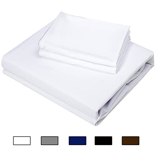 4Piece Bed sheet set Deep Pocket Soft double Brushed Microfiber Wrinkle, Fade, Stain Resistant - Hypoallergenic Sheet &amp; Pillow Case Set(White,King)