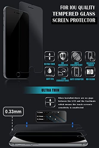 iPhone 6 or 6S Plus Screen Protector | Tempered Glass | Thin, Anti-Glare, Anti-Reflective &amp; Shatterproof Protection | 2.5D Round Edges &amp; 99% Clear HD View Protector